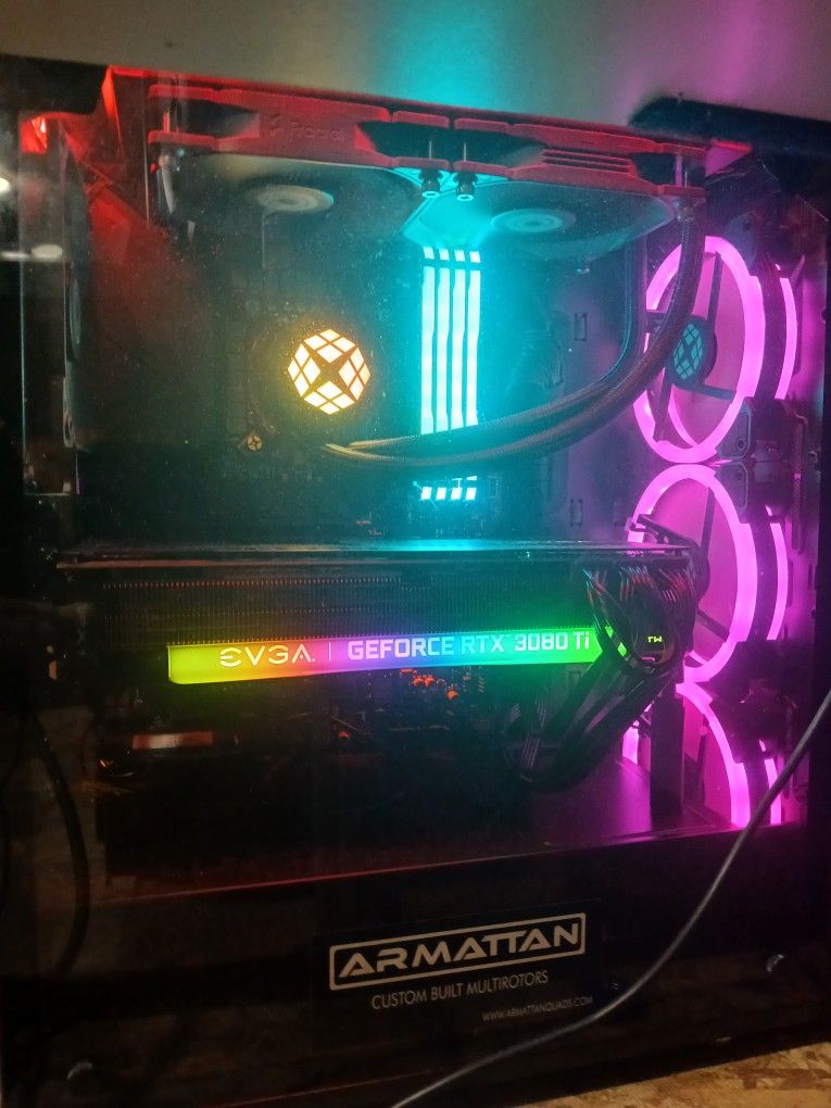 Custom Gaming Setup. 3080ti I7 10700k 27" 1440p 144hz Monitor