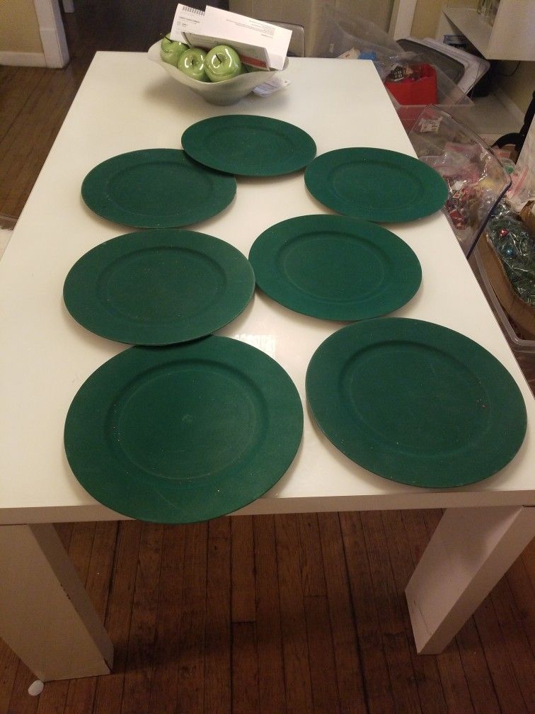 Green Velvet Charger Plates