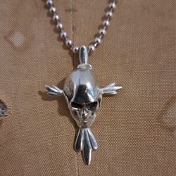 925 Winged Skull Sterling Silver Handcrafted Artisan Pendant