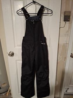 Arctix Youth Boys Black Insulated Waterproof Full Zip Ski Snow Bib - Size M