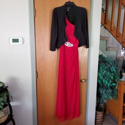 Red Evening Gown w/black jacket