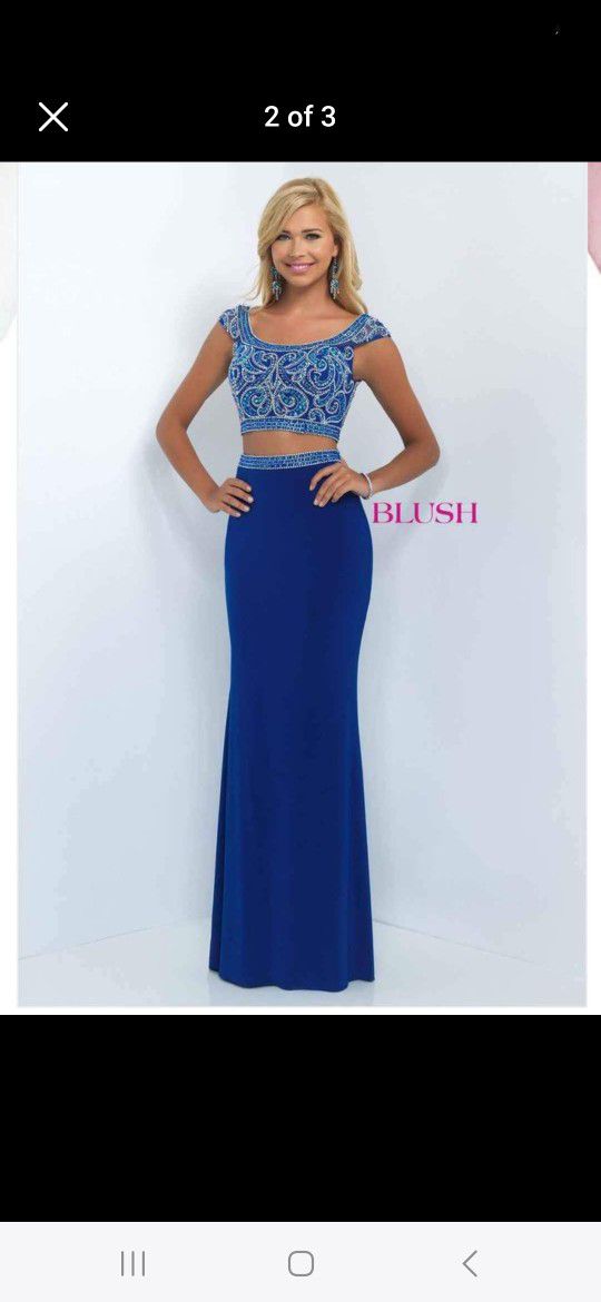 Sapphire Blue Prom Dress