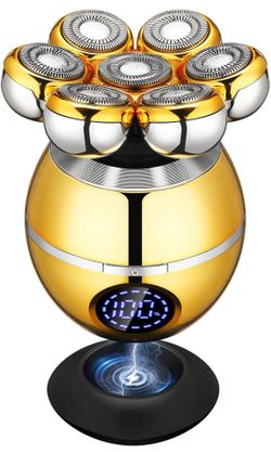 7D Rotary Head Shavers for Bald Men, 360°Close Shaving Head Shaver, Type-C Wireless Charging Waterpr