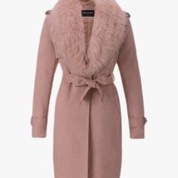 Women’s Pink Suede Trench Coat 