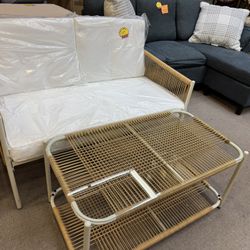 Outdoor Loveseat Boho Style With Table New 
