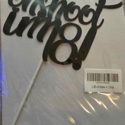 Cake Topper- BLACK GLITTER