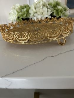 Golden Metal Tray 