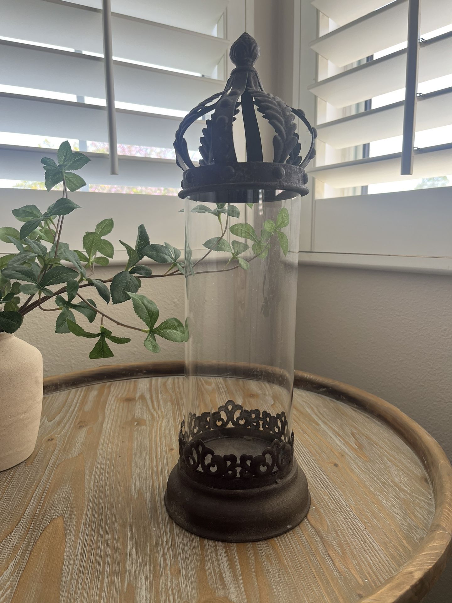 Metal & Glass Candle Holder 