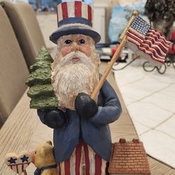 Uncle Sam Santa Figurine