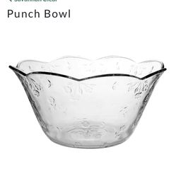 Glass Punch Bowl Or Serving Bowl