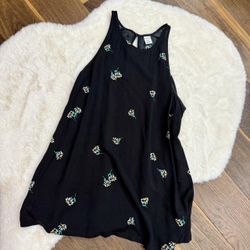 Old Navy Black Floral Tank Top with Mesh Back Women's XS
