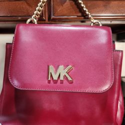 Michael KORS MOTT MAROON BACKPACK PURSE