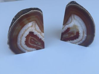 polished brown and white banded agate nodule sliced 