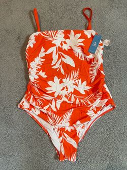 Orange floral one piece swimsuit size XL #swimwear #floral #summer