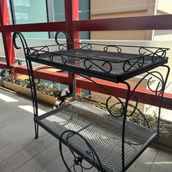 Vintage Wrought Iron Bar Cart, USA 1960'S (likely Homecrest)
