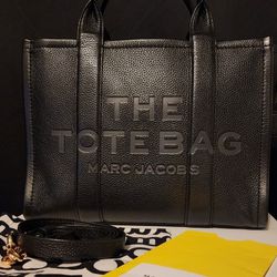THE TOTE BAG - MARC JACOBS - SMALL BLACK LEATHER - PREOWNED 