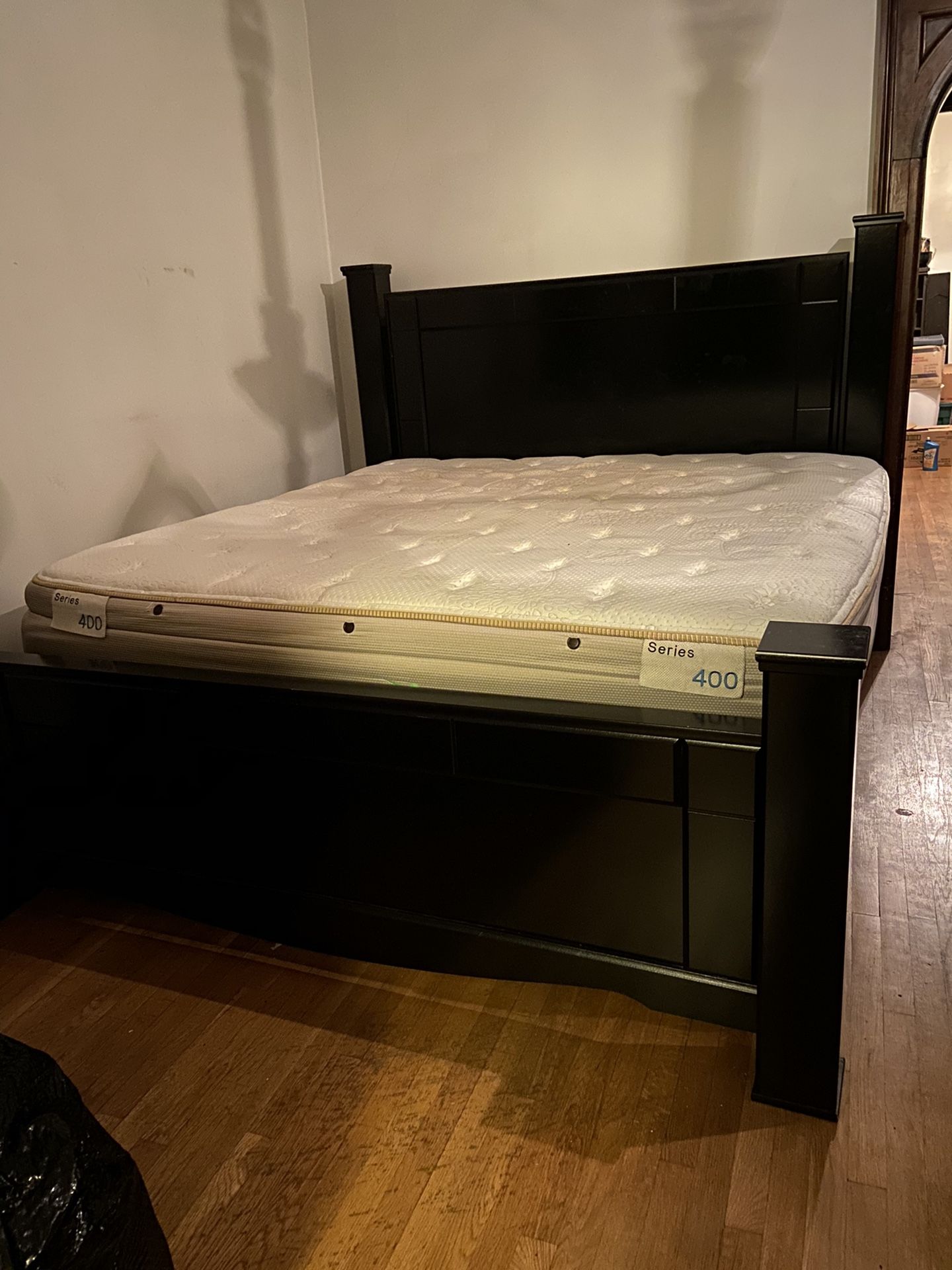 Black Wooden King Sized Bed Frame