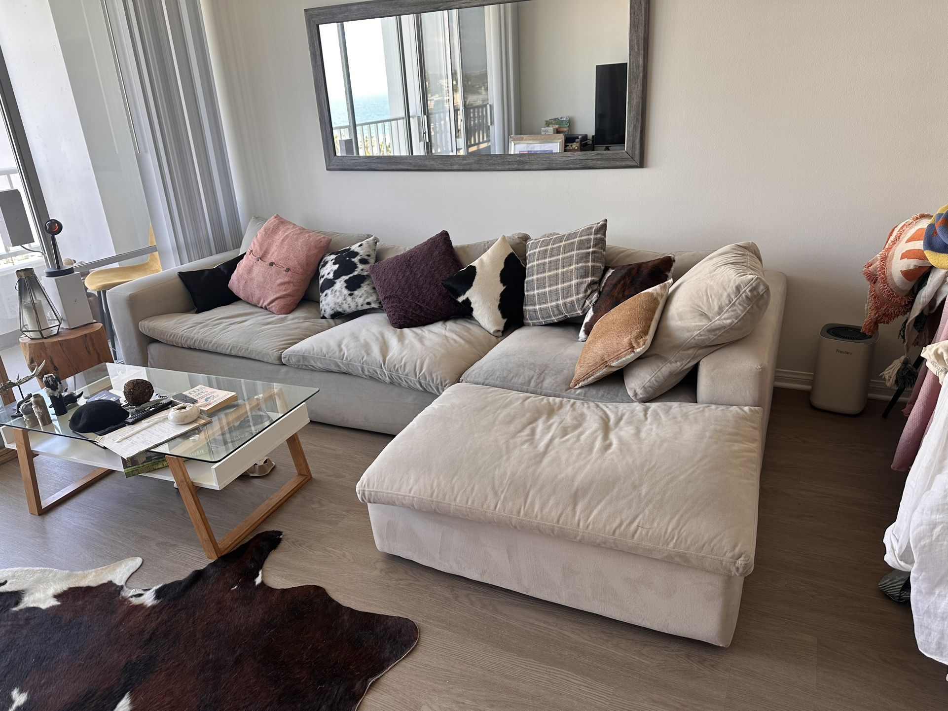 110” Light grey Cloud Couch