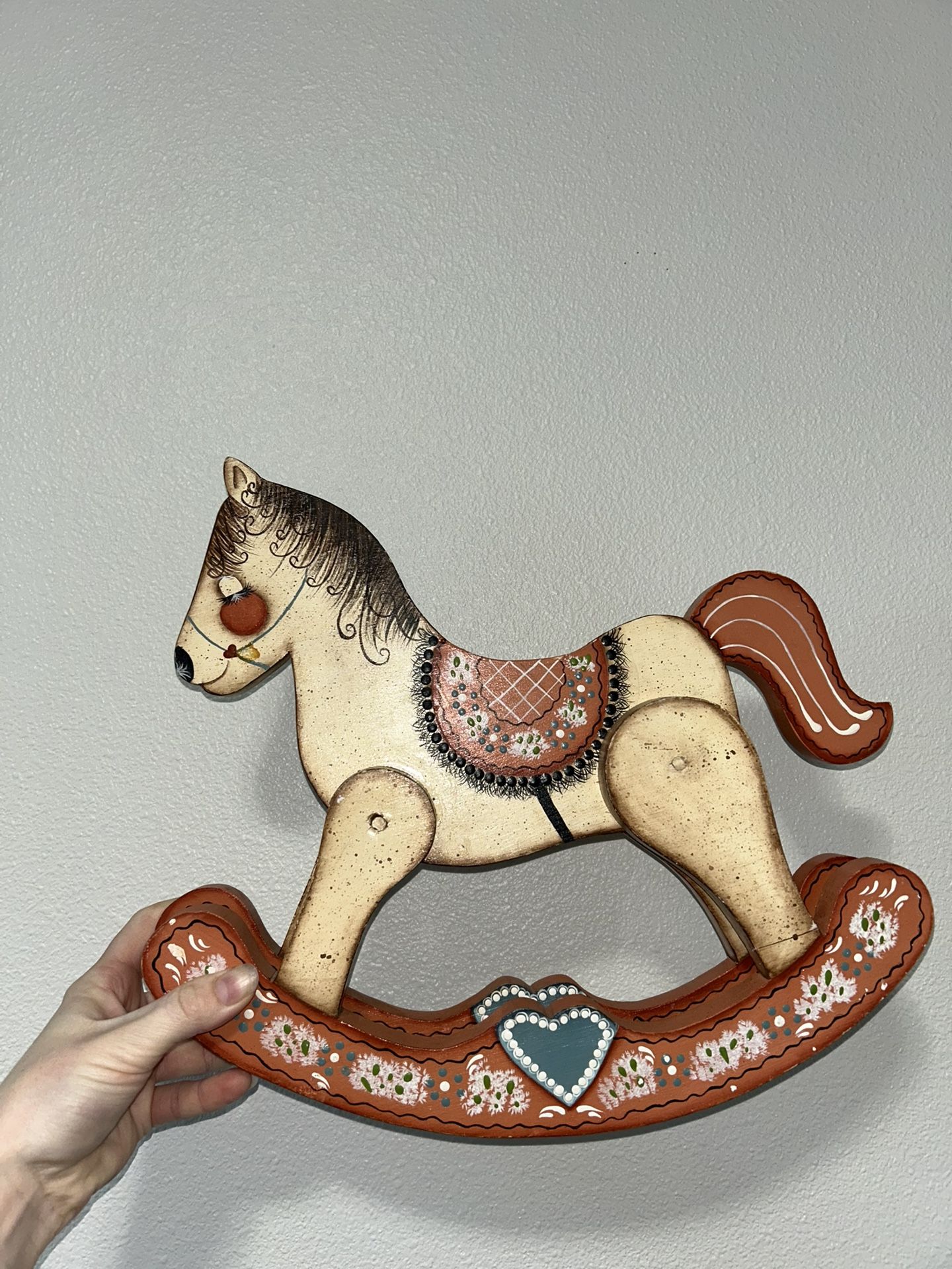 Vintage Wooden Rocking Horse For Kids, Decor, etc.