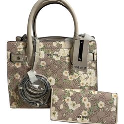 Nine West Bettina Satchel Purse And Wallet 