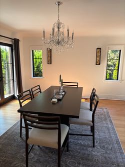 West Elm Dining room table and pottery barn chairs