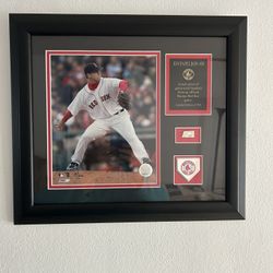 Jon Papelbon Boston Red Sox Framed Photo With Piece Of Game Ball Limited Edition Of 500