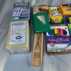 Games colored pencils, crayons, adult color books