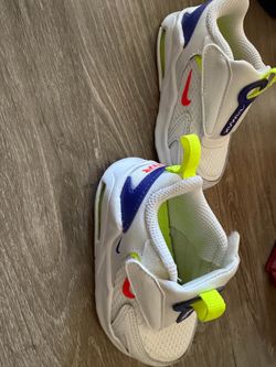 Kids Nike Air Max Slip-On Sneakers White Neon Size 5C