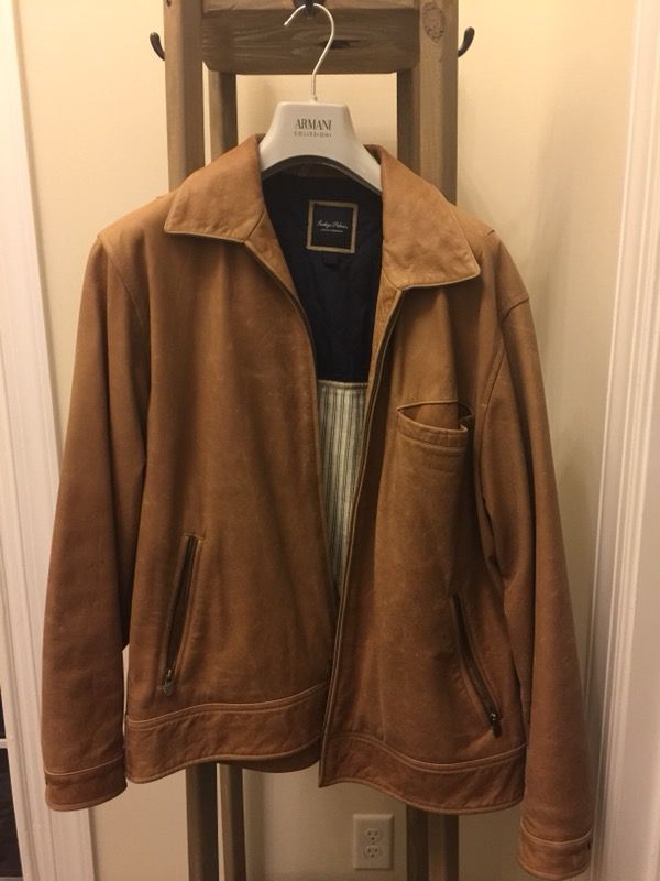 Men’s Indigo Palms Leather Jacket