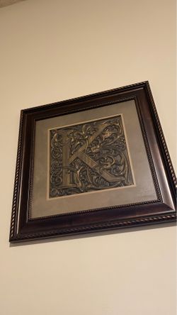 “K” picture frame, brown