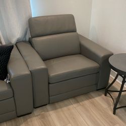 Ashley Furniture Gray Full Power Recliner Oversized With USB charger