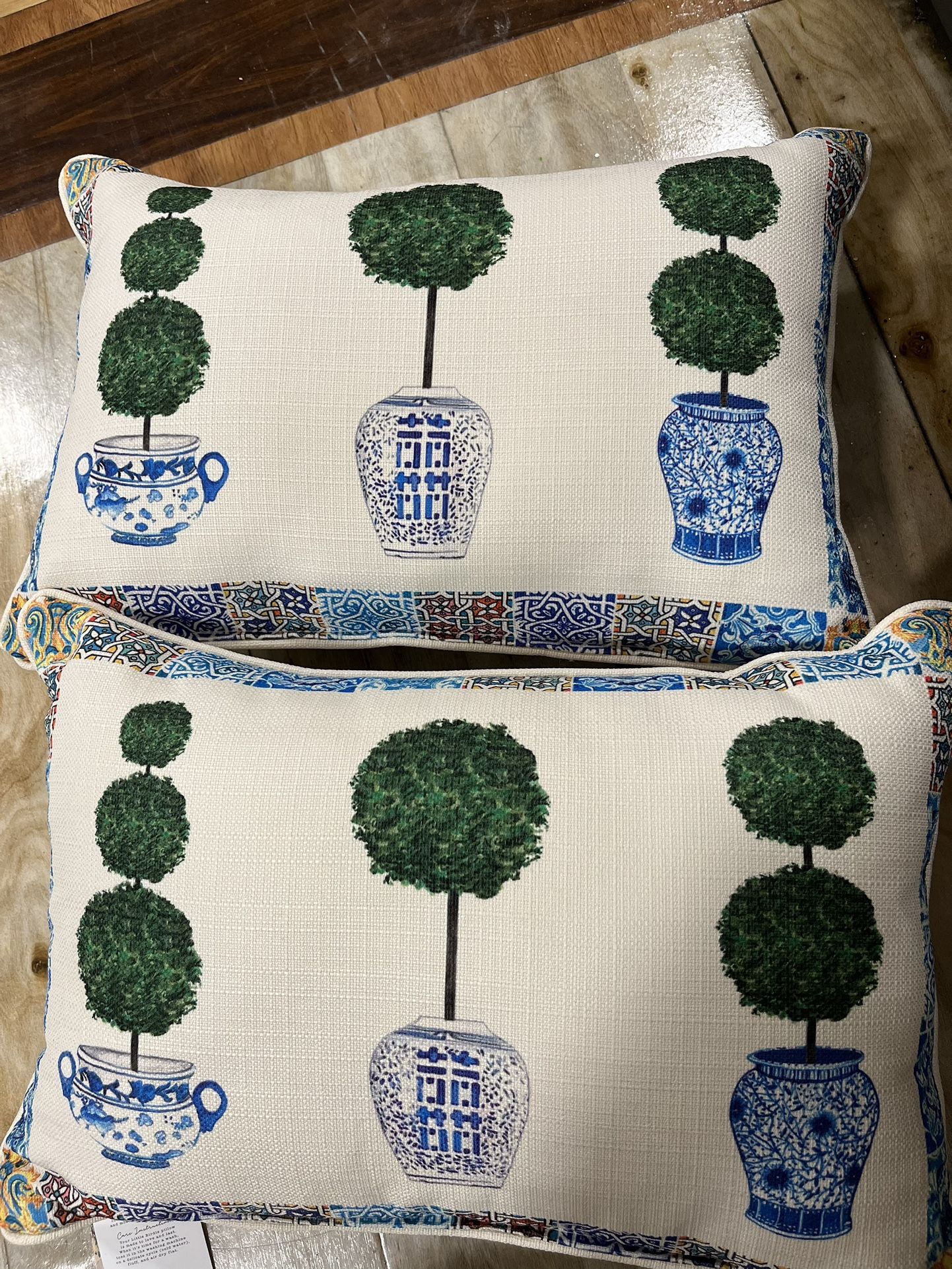 two brand new topiary pillows 