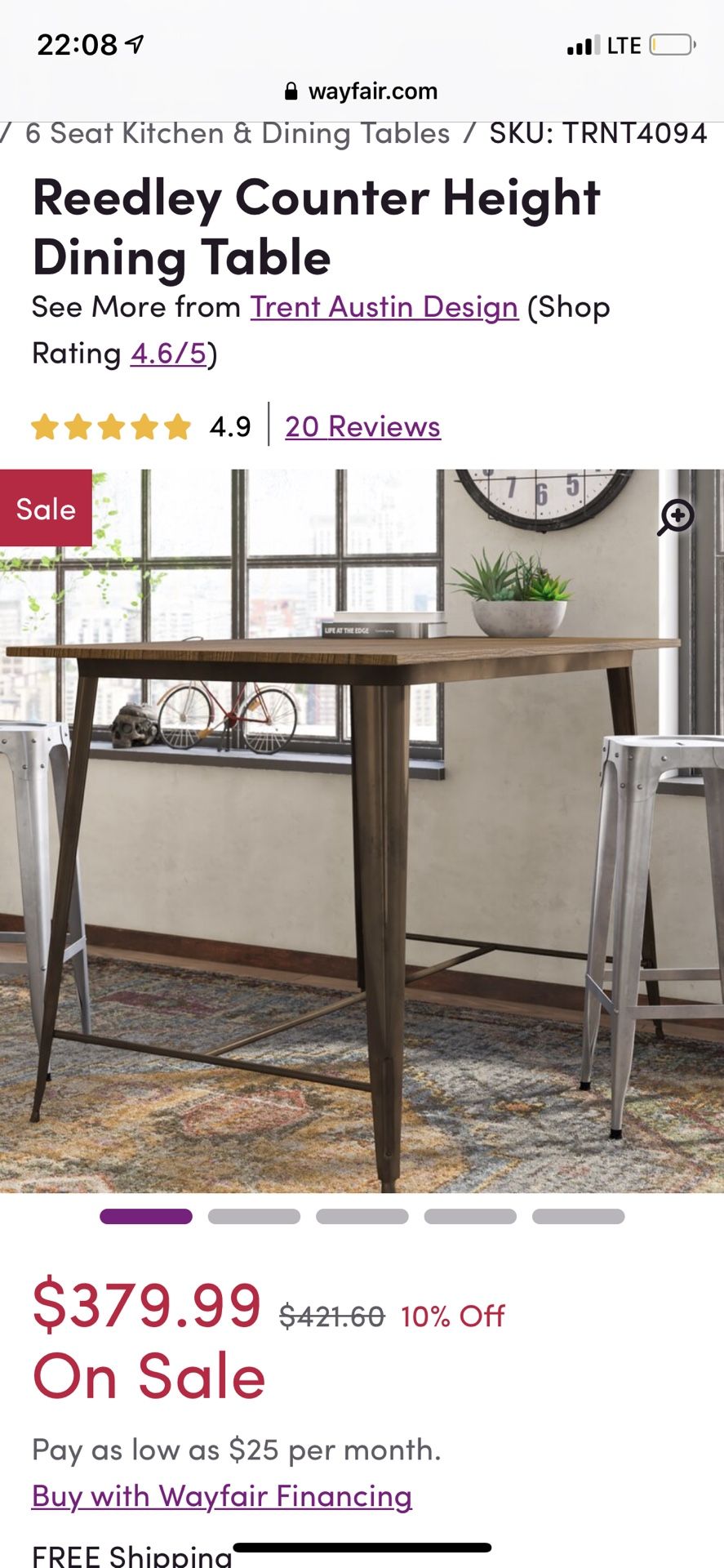 Brand New dining table wood stool high top table