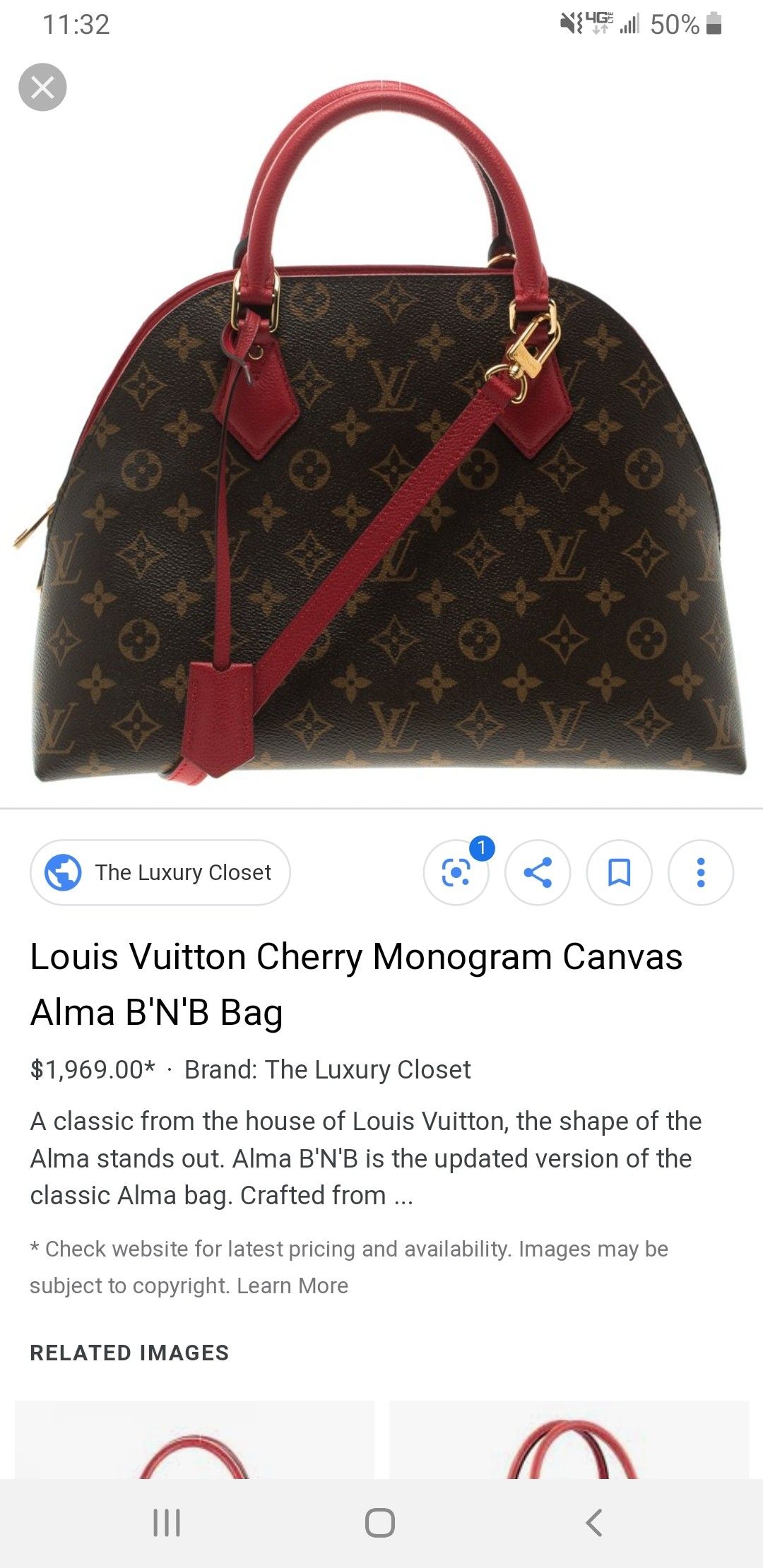 Louis Vuitton Alma B'N'B bag. Excellent condition