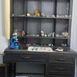 Solid Steel Writing Desk W/ hutch