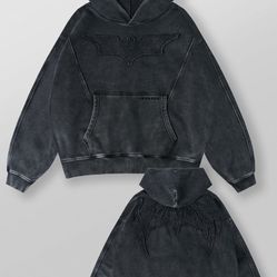 Young LA BATMAN STEALTH HOODIE. (Grey Wash)