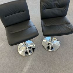 Swivel Bar Stools Set of 2 Adjustable PU Leather Counter Stools with Back Brand new  $80