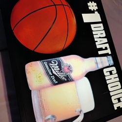 Miller Draft Lighted 3D Basketball Lighted Sign 🏀