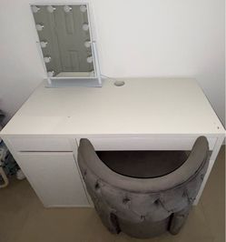 IKEA MICKE Desk with vanity mirror and chair