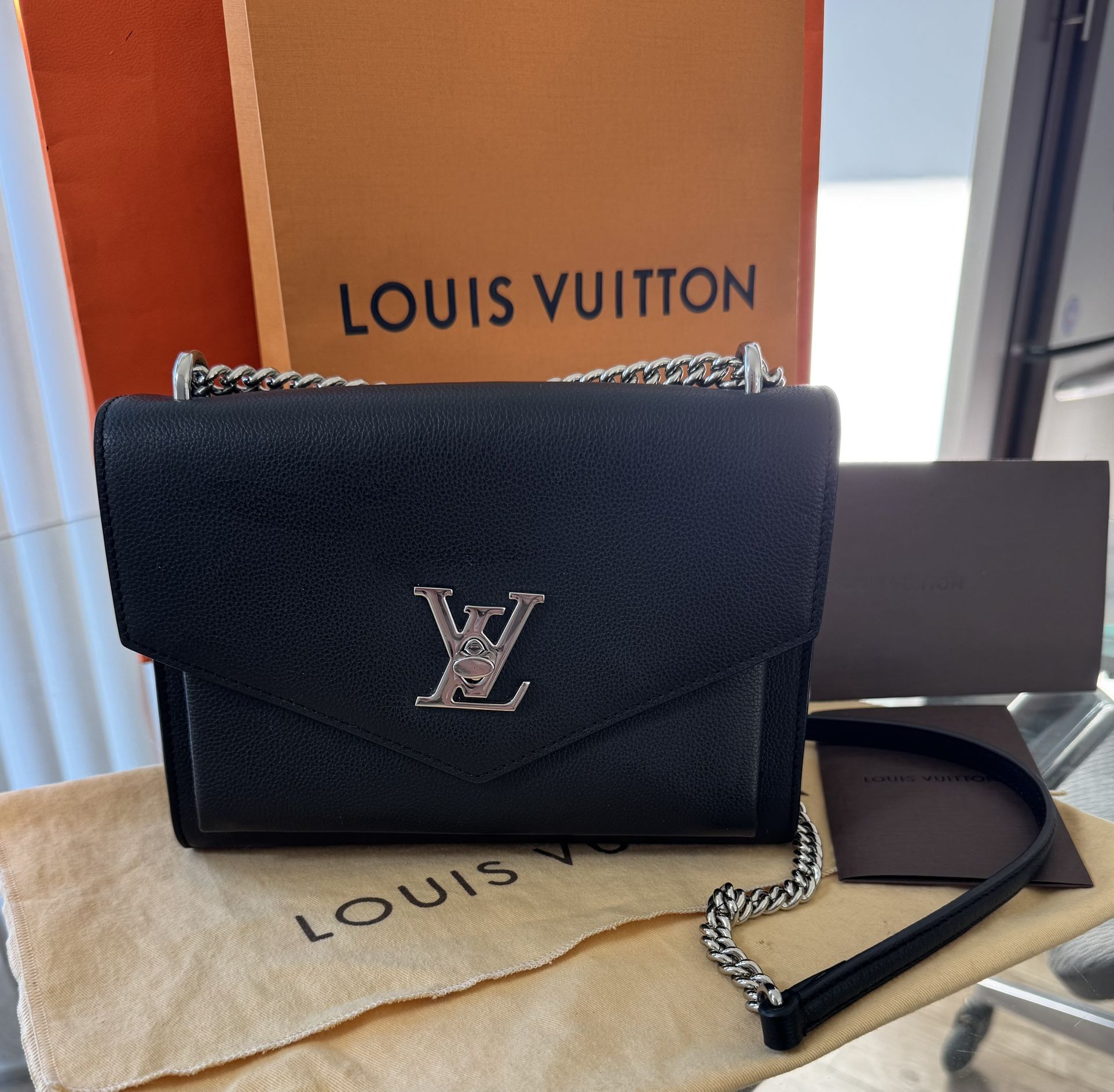 Louis Vuitton Mylockme Chain Bag – Black Calf Leather – Authentic – Excellent Condition