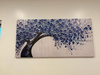 Blue Blossom Tree Canvas Wall Art