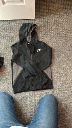 Youth Kids Large Nike Zip Up Black 
