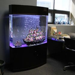 Fish Tank 40-Gallon Acrylic Bowfront Black