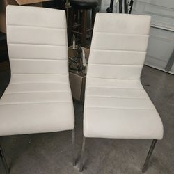 White Leather Chairs 