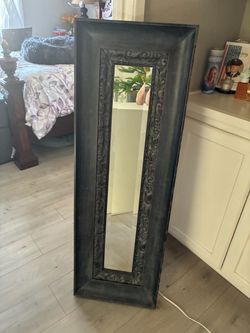 Tall Dark Ornate Framed Wall Mirror