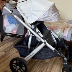 Uppababy vista $700 Or Uppababy Cruz $500 Bundle As Stroller + Bassinet + Car Seat With Base And Snack Tray Bar 