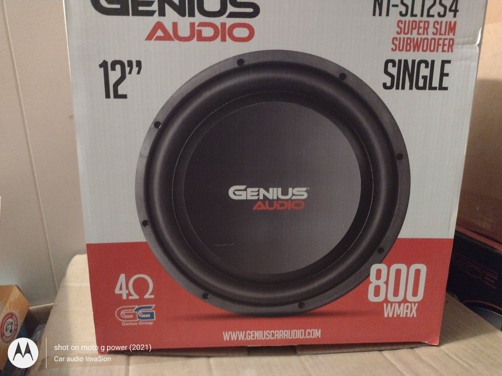 New 12" Genius Audio Shallow Mount Subwoofer $90 Each 
