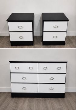 Dresser and 2 nightstands - Cómoda y 2 mesitas de noche