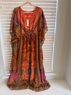Maxi printed chiffon Kaftan