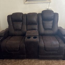 Ashly Leather Couch Set